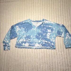 Pink Rose Light Blue Sweatshirt
